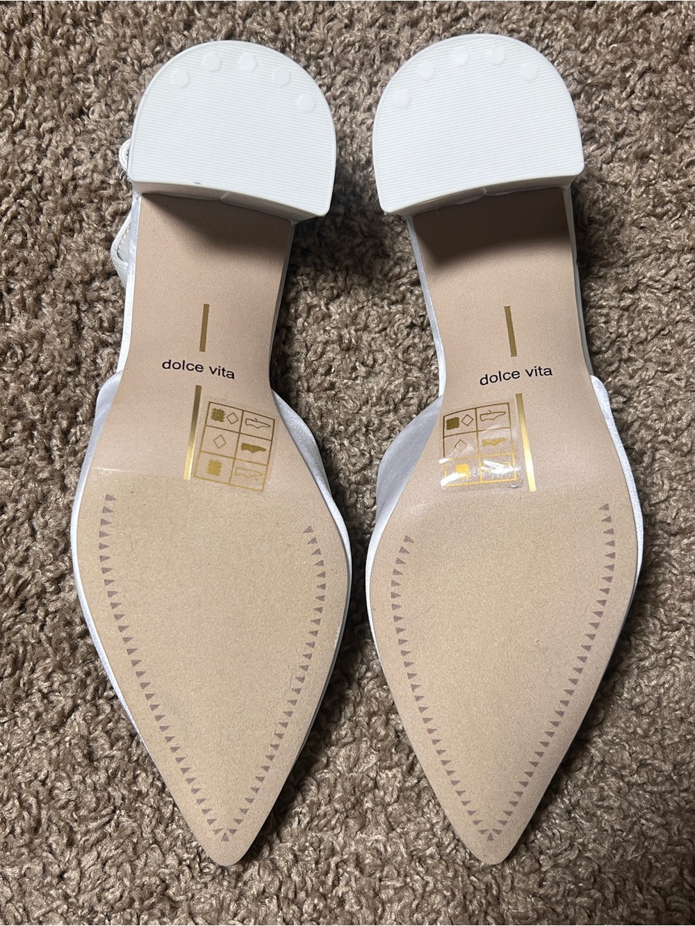 Dolce Vita Carel True White Satin Slingback High Heels, Size 7 - Picture 11 of 12